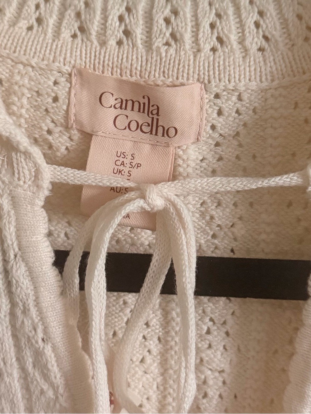 Camila Coelho Cream Crochet Peplum Camisole - Picture 9 of 9